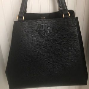 Tory Burch Black McGraw Leather Tote ( barely used